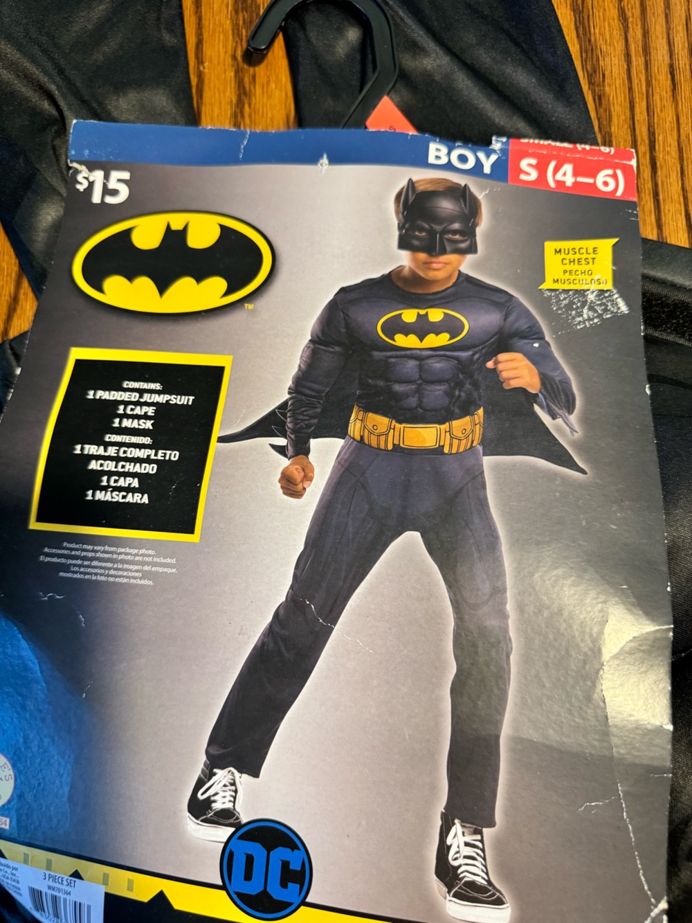 Batman Boys Black and Yellow Costume Jacket with Printed Utility Belt—NO MASK‼️ - Picture 2 of 3